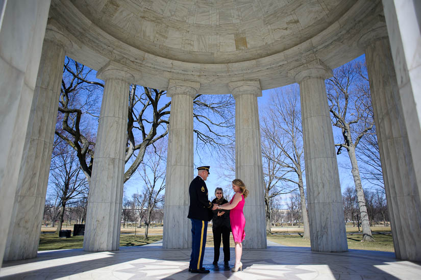 intimate wedding at the dc war memorial